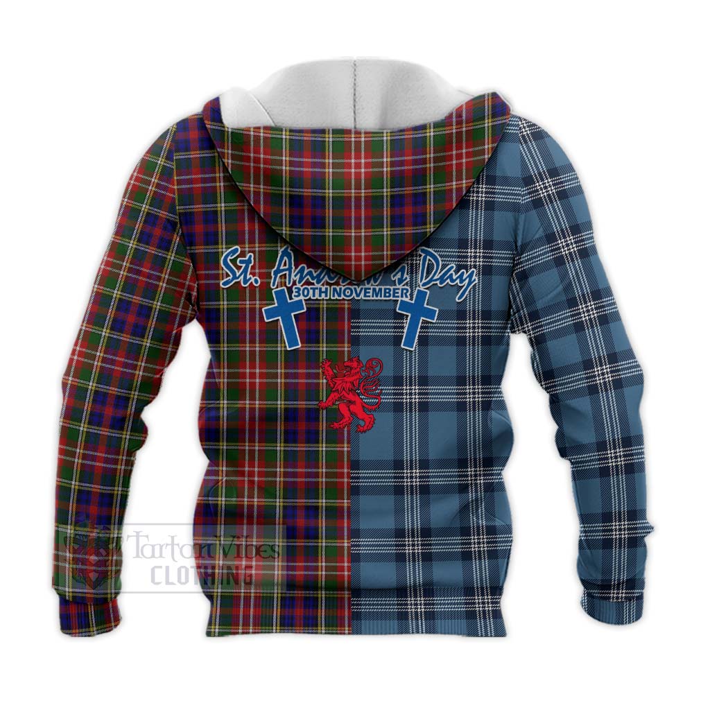 Tartan Vibes Clothing Christie Tartan Knitted Hoodie Happy St. Andrew's Day Half Tartan Style