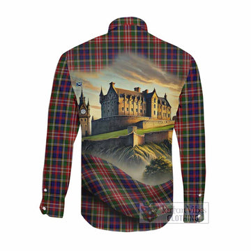 Christie Tartan Family Crest Long Sleeve Button Shirt with Scottish Ancient Castle Style