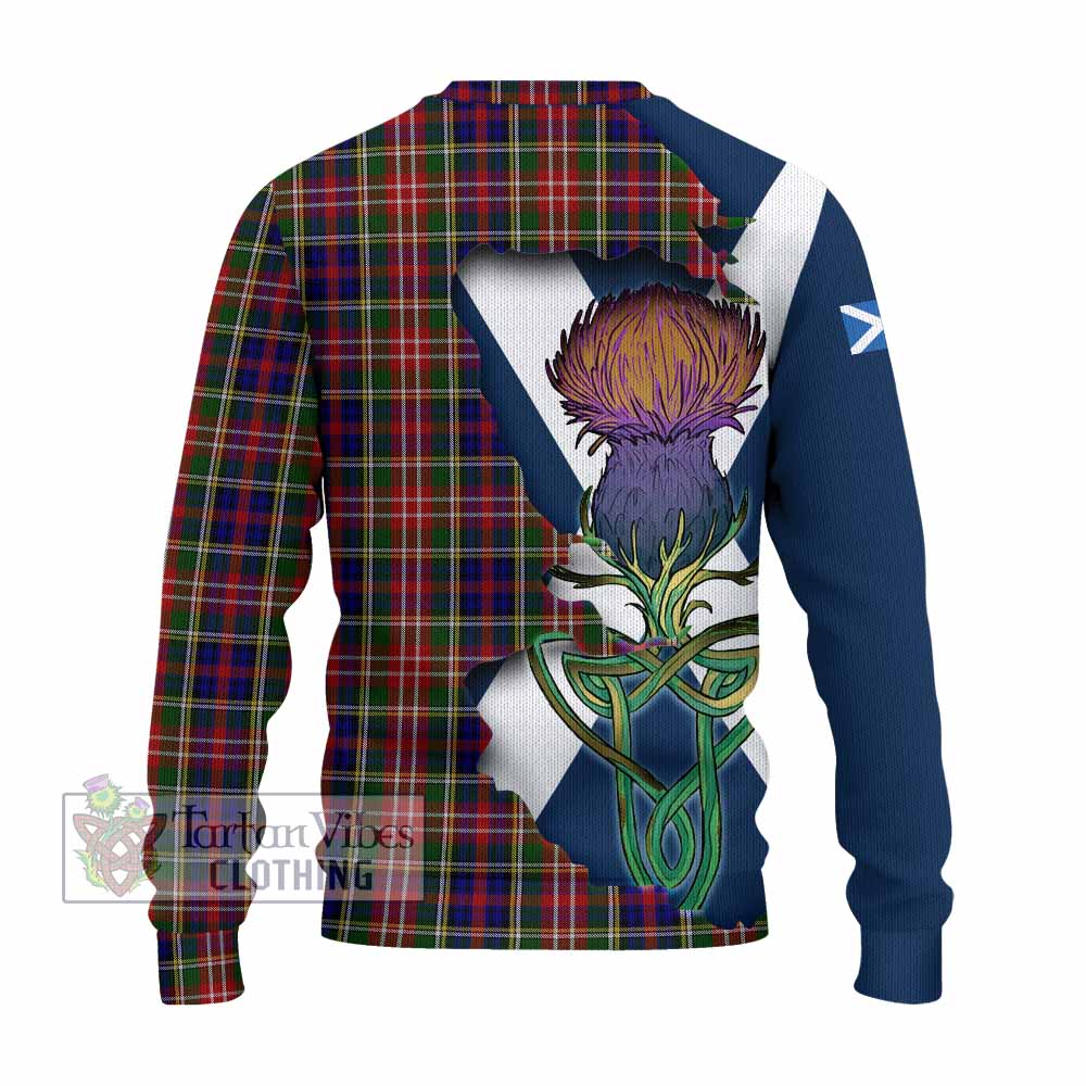 Tartan Vibes Clothing Christie Tartan Family Crest Knitted Sweater Scottish Thistle Celtic Inspired
