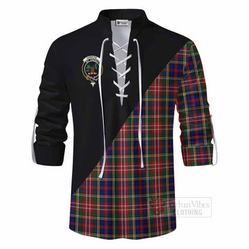 Tartan Vibes Clothing Christie Tartan Ghillie Kilt Shirt with Family Crest and Military Logo Style