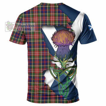 Tartan Vibes Clothing Christie Tartan Family Crest T-Shirt Scottish Thistle Celtic Inspired
