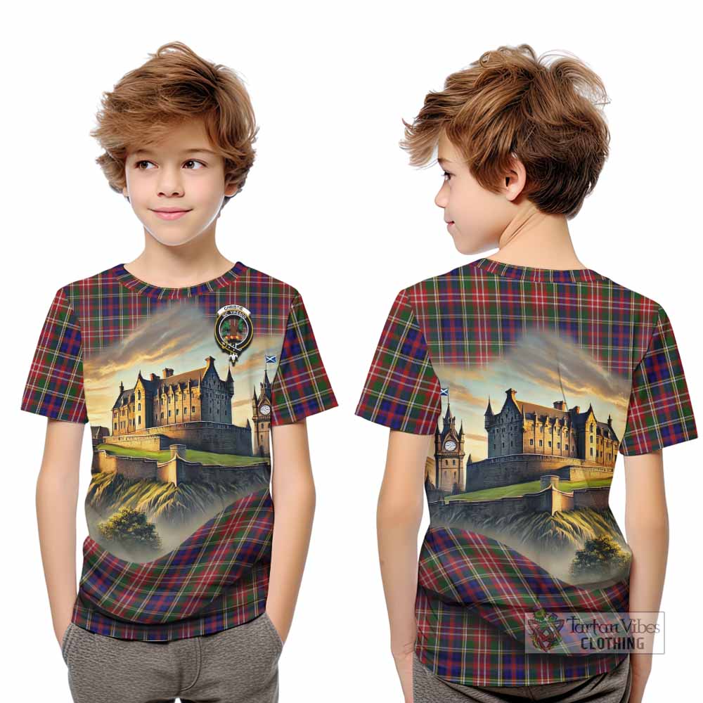 Tartan Vibes Clothing Christie Tartan Family Crest Kid T-Shirt with Scottish Ancient Castle Style