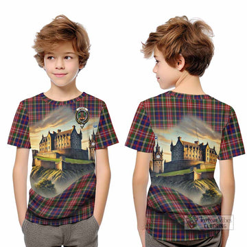 Tartan Vibes Clothing Christie Tartan Family Crest Kid T-Shirt with Scottish Ancient Castle Style