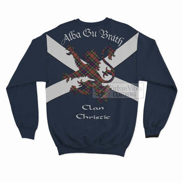 Tartan Vibes Clothing Christie Tartan Lion Rampant Sweatshirt – Proudly Display Your Heritage with Alba Gu Brath and Clan Name