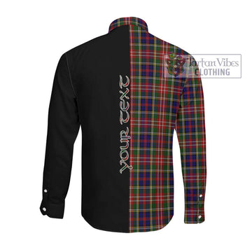 Christie Tartan Long Sleeve Button Shirt with Family Crest and Half Of Me Style
