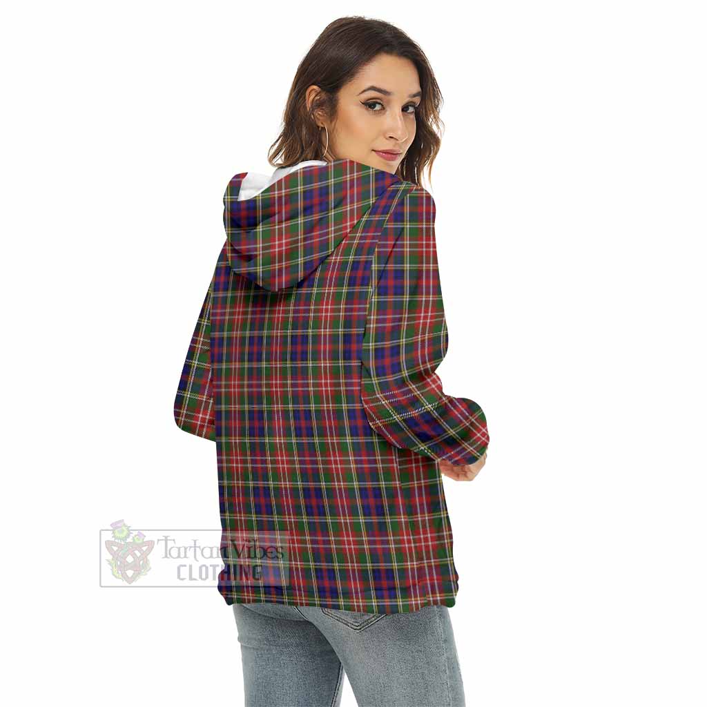 Tartan Vibes Clothing Christie Tartan Women's Borg  Half Zip Fleece Hoodie