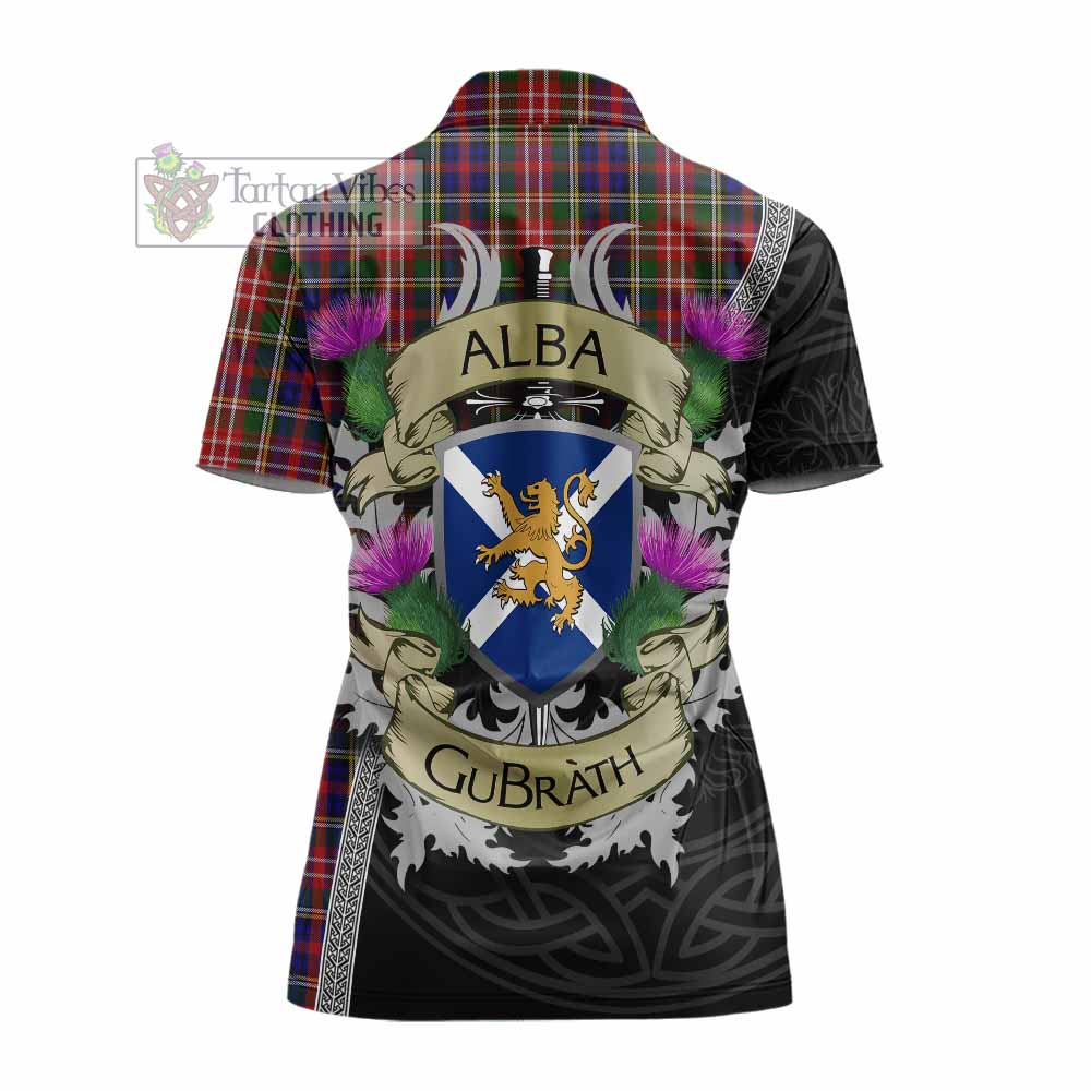 Tartan Vibes Clothing Christie Tartan Family Crest Women's Polo Shirt Lion Rampant Royal Thistle Shield Celtic Inspired
