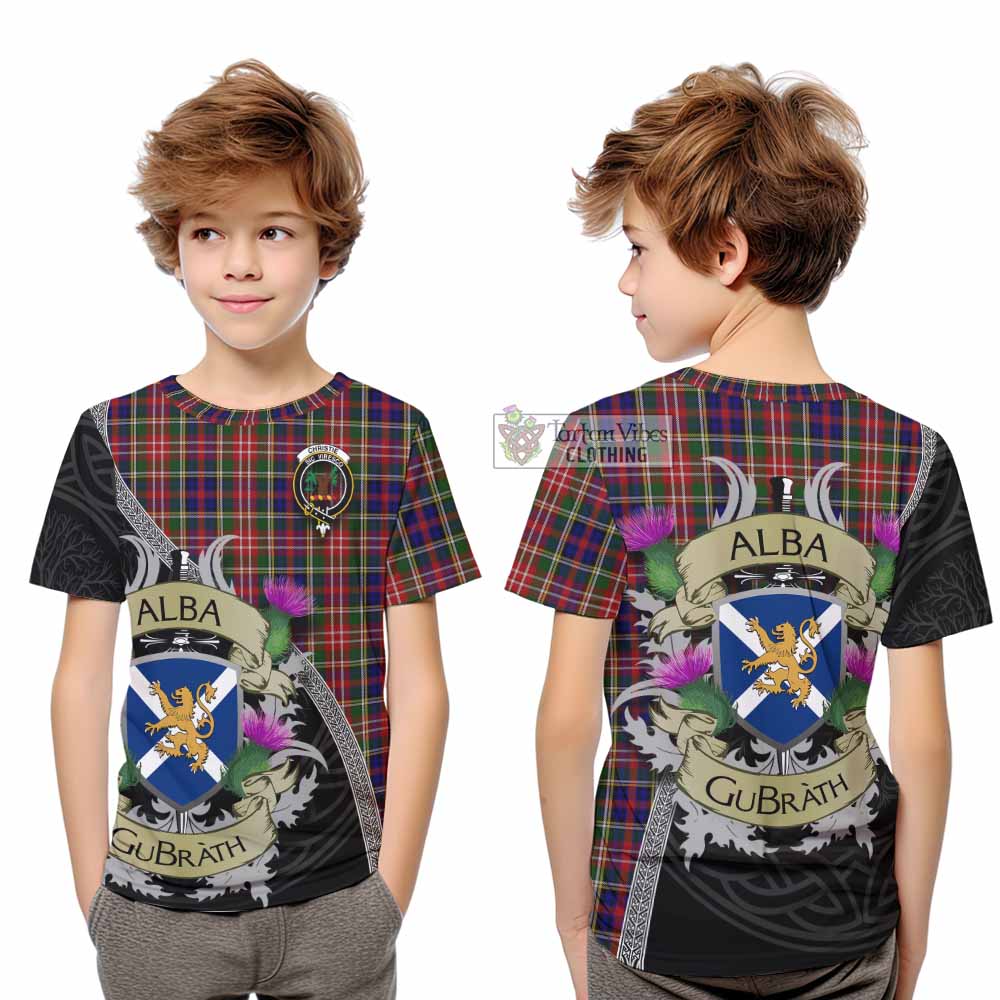 Tartan Vibes Clothing Christie Tartan Family Crest Kid T-Shirt Lion Rampant Royal Thistle Shield Celtic Inspired