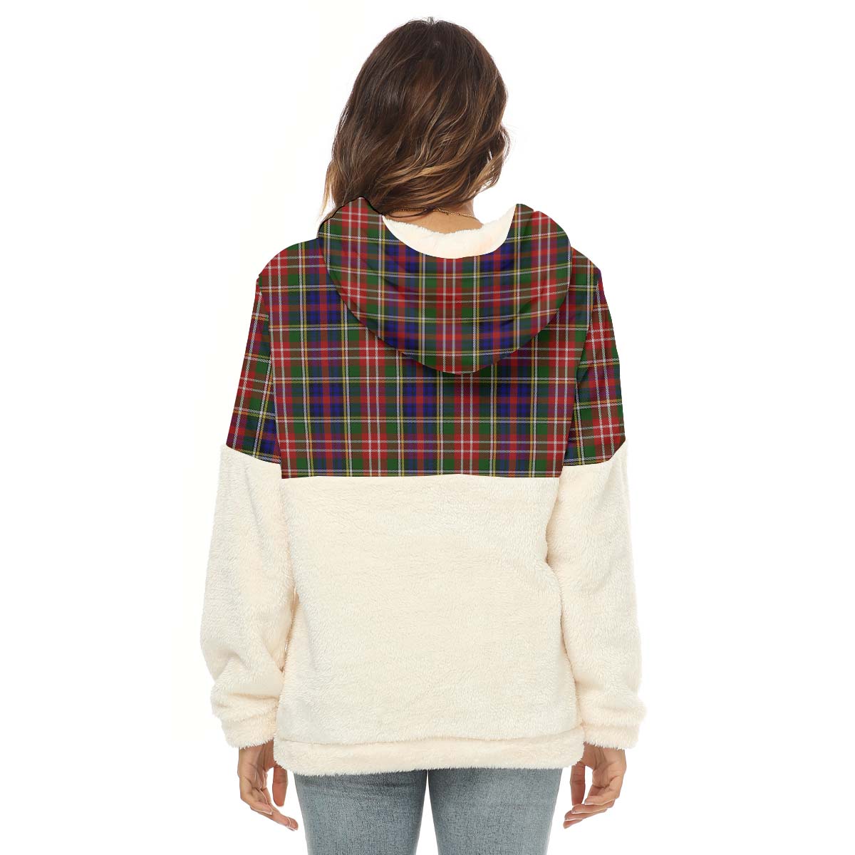 Christie Tartan Women's Borg Fleece Hoodie With Half Zip - Tartan Vibes Clothing