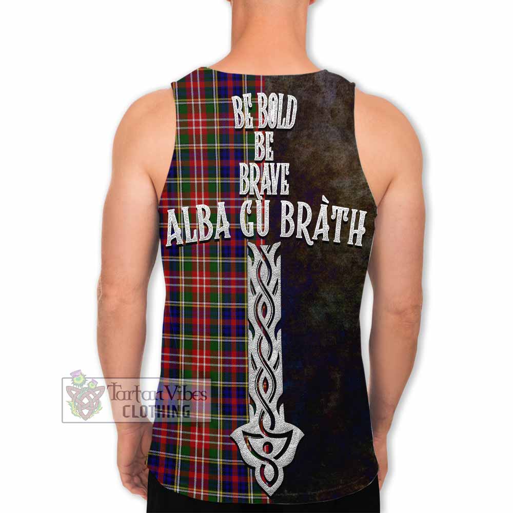 Tartan Vibes Clothing Christie Tartan Family Crest Men's Tank Top Alba Gu Brath Be Brave Lion Ancient Style