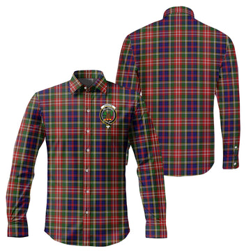 Christie Tartan Long Sleeve Button Up Shirt with Family Crest
