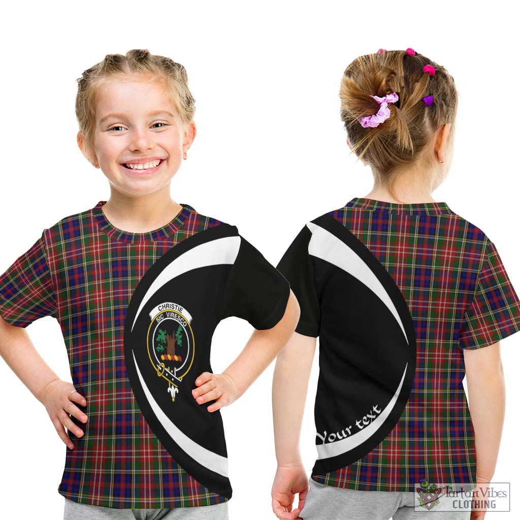 Christie Tartan Kid T-Shirt with Family Crest Circle Style - Tartan Vibes Clothing