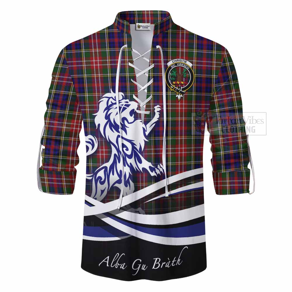 Tartan Vibes Clothing Christie Tartan Ghillie Kilt Shirt with Alba Gu Brath Regal Lion Emblem