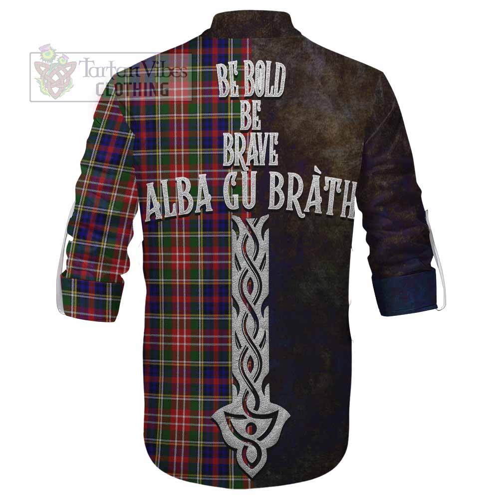 Tartan Vibes Clothing Christie Tartan Family Crest Ghillie Kilt Shirt Alba Gu Brath Be Brave Lion Ancient Style