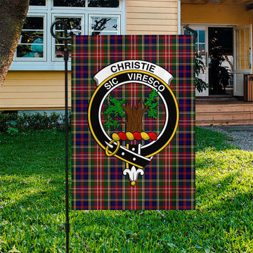 Christie Tartan Garden Flag with Family Crest