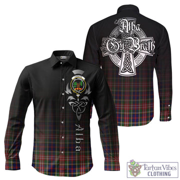 Christie Tartan Long Sleeve Button Up Featuring Alba Gu Brath Family Crest Celtic Inspired