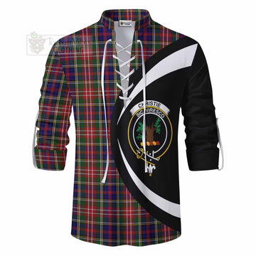 Tartan Vibes Clothing Christie Tartan Ghillie Kilt Shirt with Family Crest Circle Style