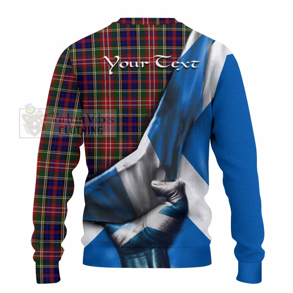 Tartan Vibes Clothing Christie Tartan Knitted Sweater with Family Crest Scotland Patriotic Style