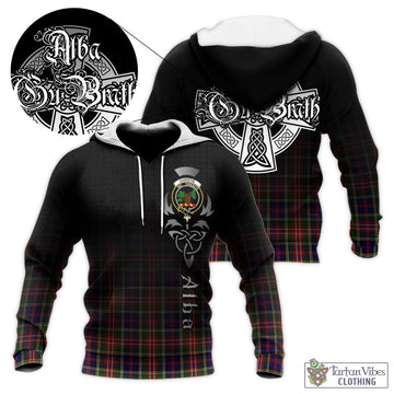 Christie Tartan Knitted Hoodie Featuring Alba Gu Brath Family Crest Celtic Inspired