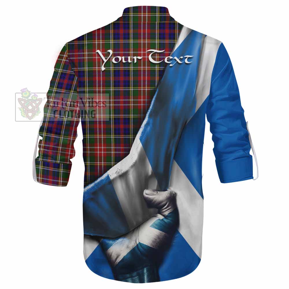 Tartan Vibes Clothing Christie Tartan Ghillie Kilt Shirt with Family Crest Scotland Patriotic Style