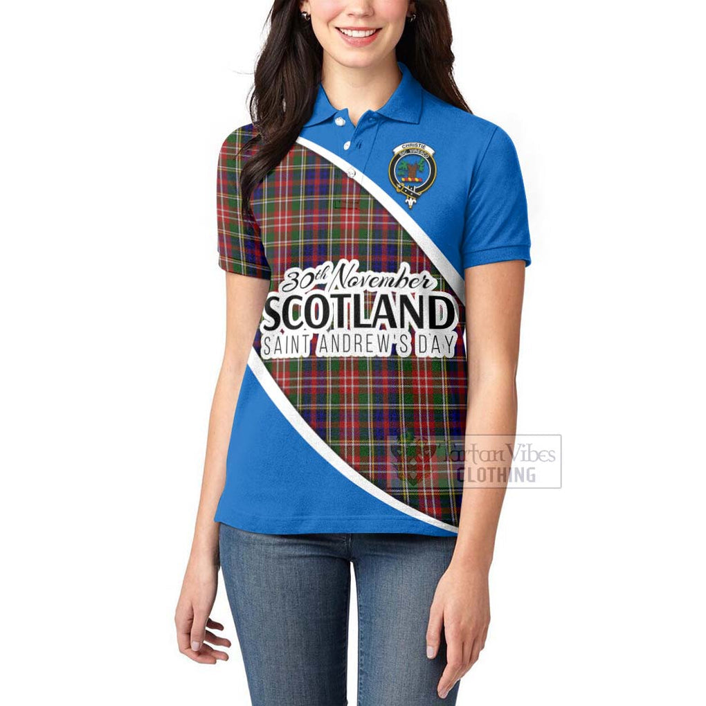 Tartan Vibes Clothing Christie Family Crest Tartan Women's Polo Shirt Celebrate Saint Andrew's Day in Style