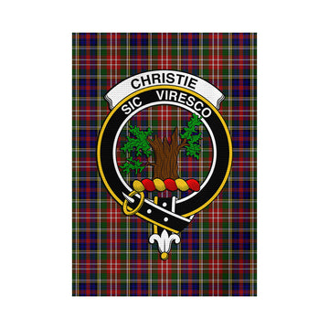 Christie Tartan Garden Flag with Family Crest