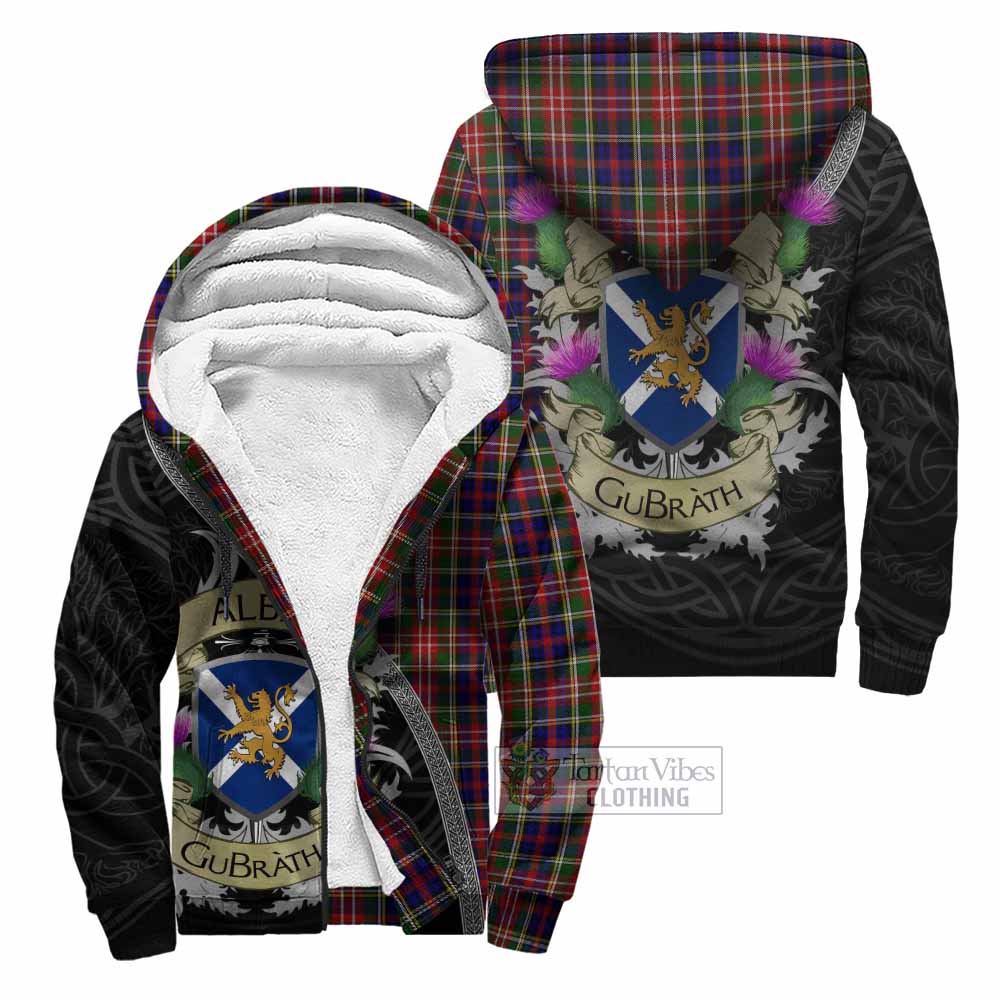 Tartan Vibes Clothing Christie Tartan Family Crest Sherpa Hoodie Lion Rampant Royal Thistle Shield Celtic Inspired