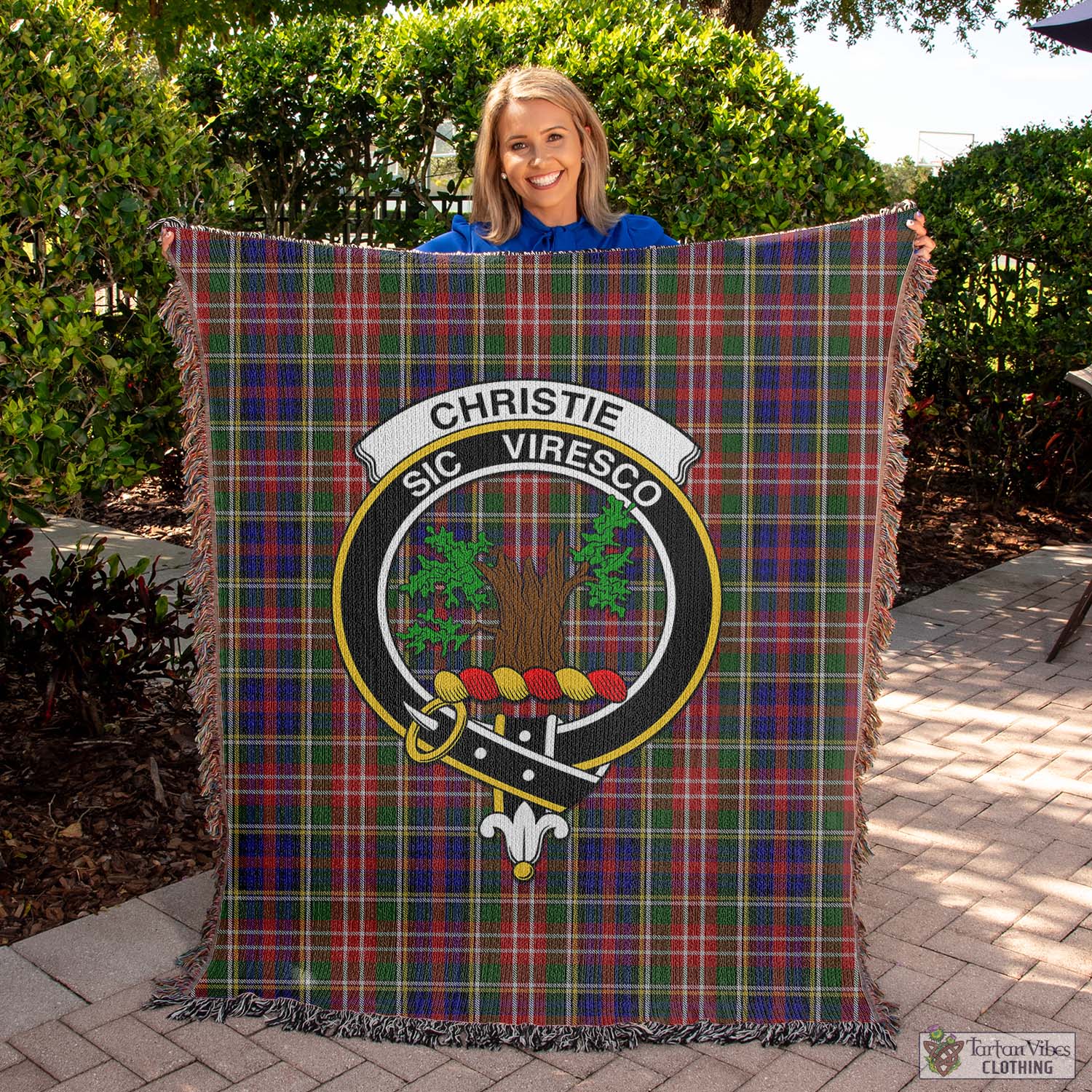 Tartan Vibes Clothing Christie Tartan Woven Blanket with Family Crest
