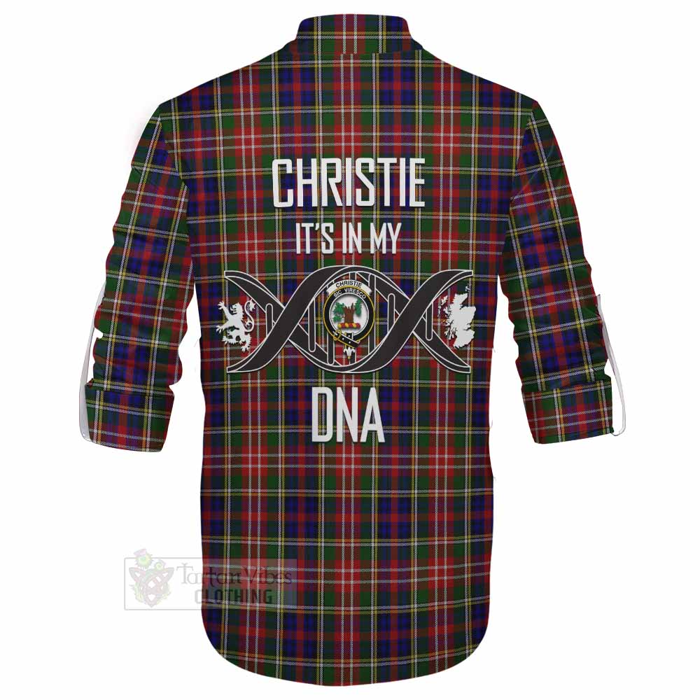Tartan Vibes Clothing Christie Tartan Ghillie Kilt Shirt with Family Crest DNA In Me Style