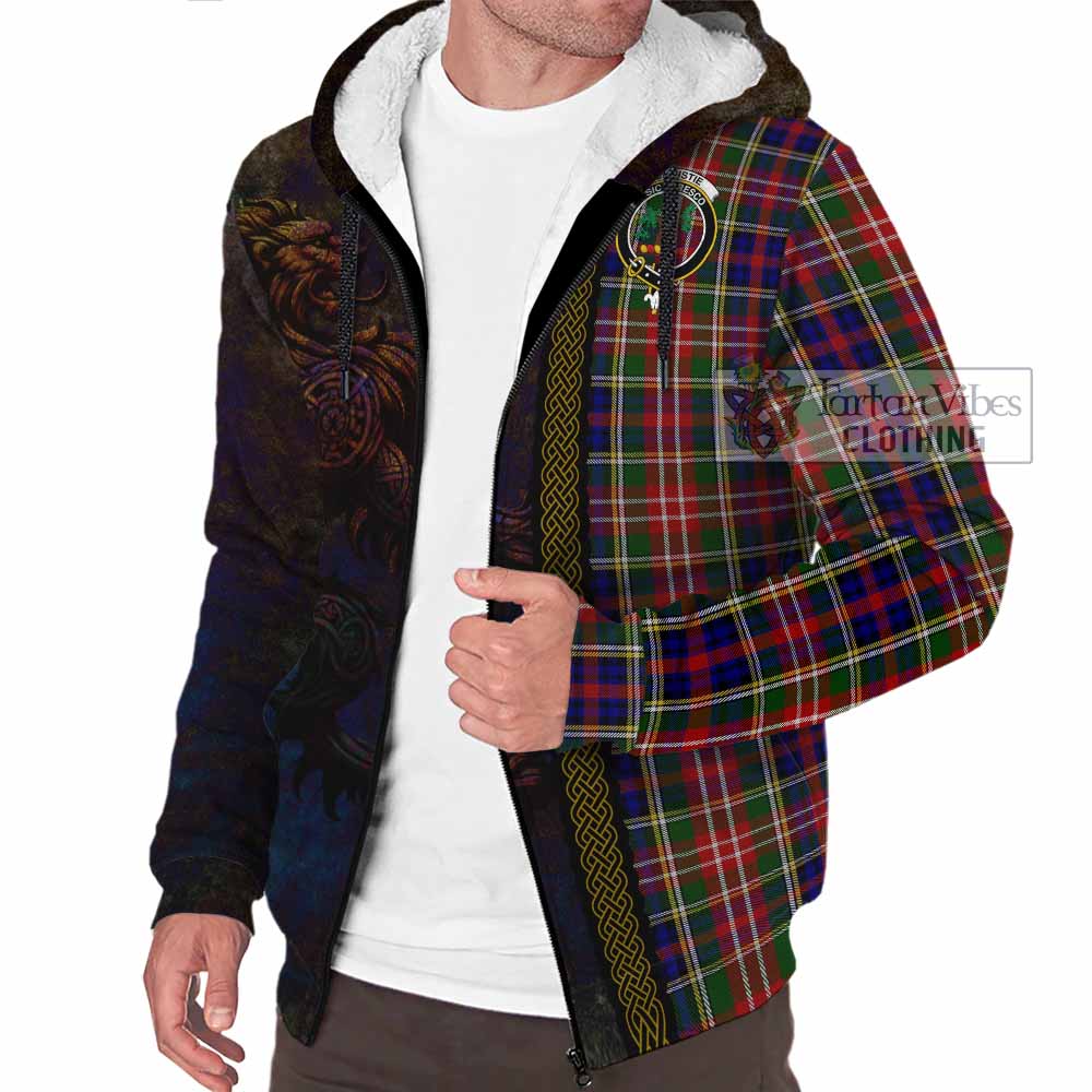 Tartan Vibes Clothing Christie Tartan Family Crest Sherpa Hoodie Alba Gu Brath Be Brave Lion Ancient Style