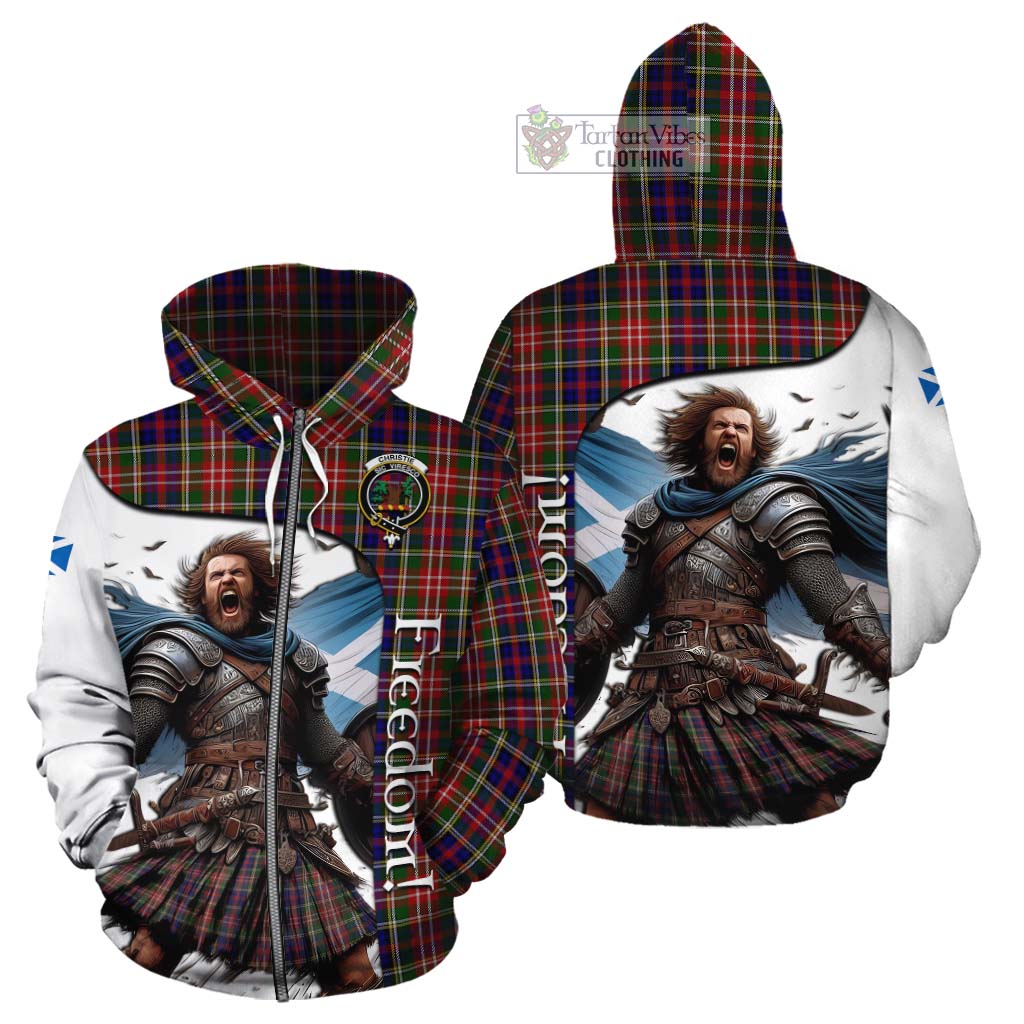 Tartan Vibes Clothing Christie Crest Tartan Cotton Hoodie Inspired by the Freedom of Scottish Warrior