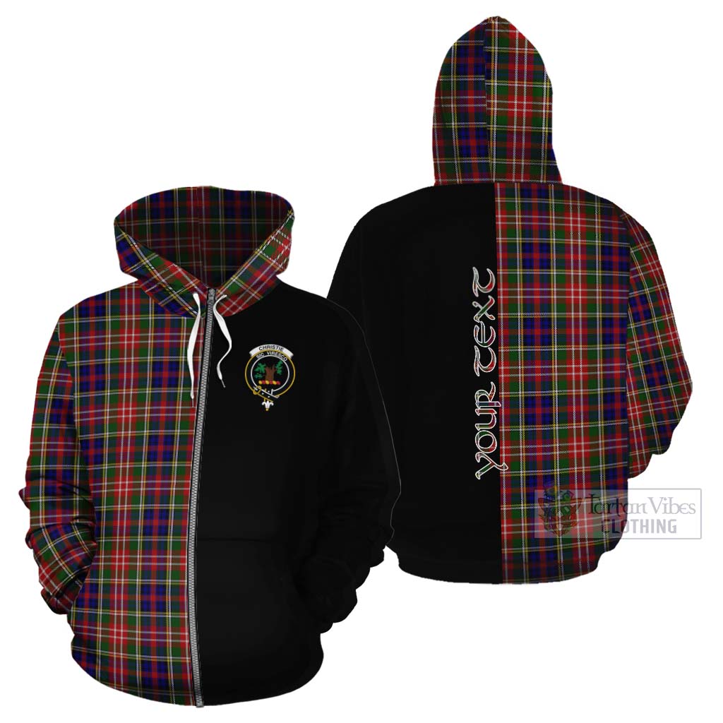 Tartan Vibes Clothing Christie Tartan Cotton Hoodie with Family Crest and Half Of Me Style
