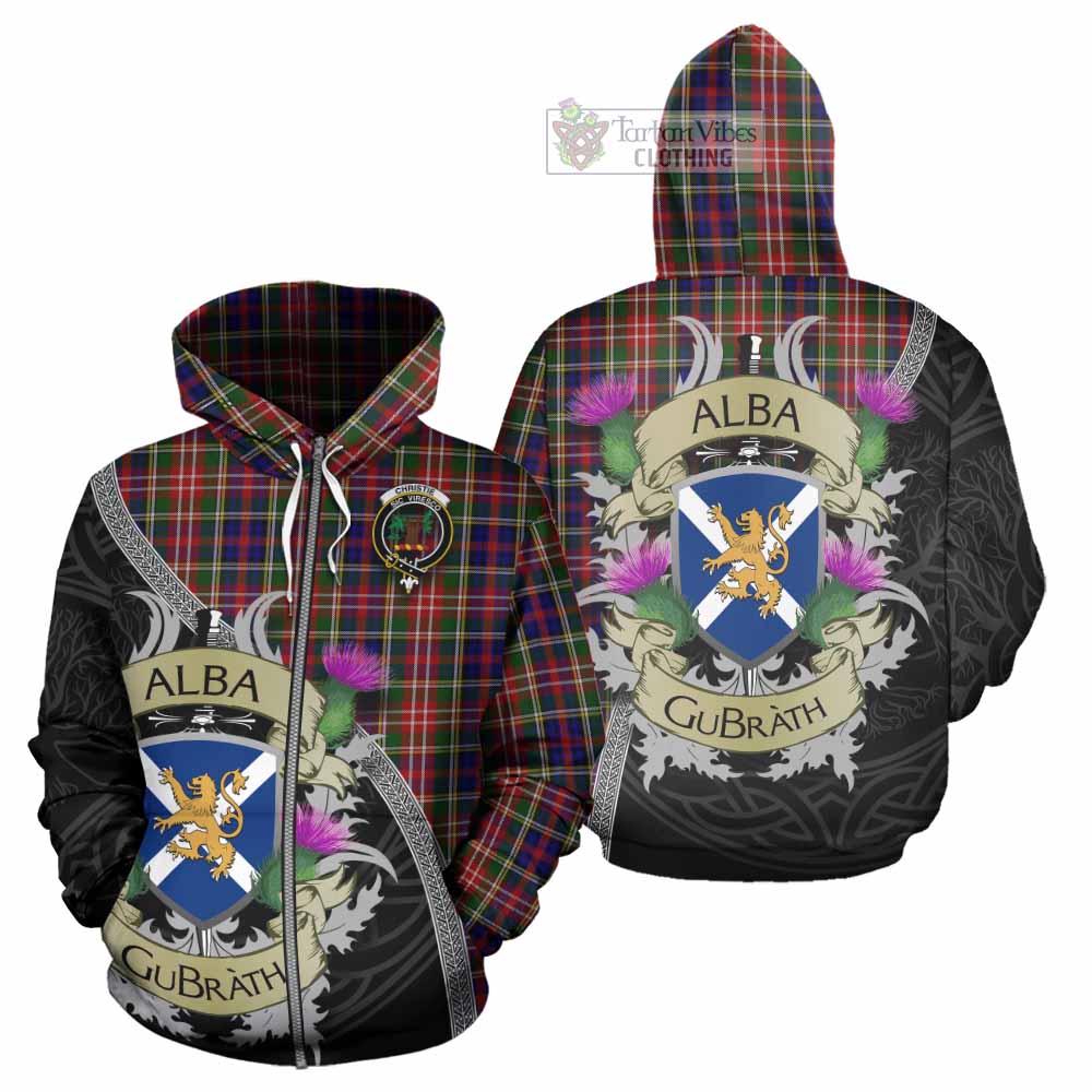 Tartan Vibes Clothing Christie Tartan Family Crest Hoodie Lion Rampant Royal Thistle Shield Celtic Inspired