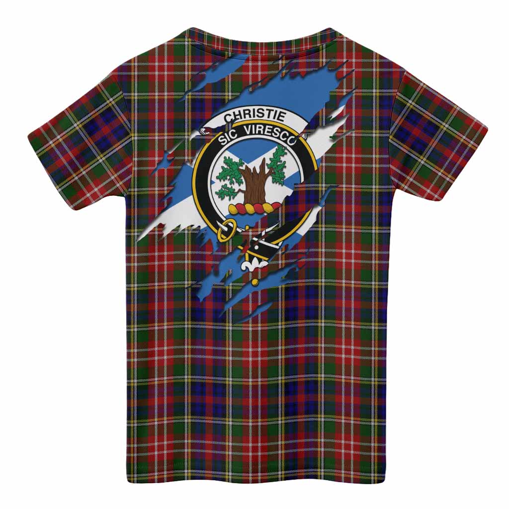 Christie Clan Crest In Me Tartan Kid T-shirt Scotland Flag Style