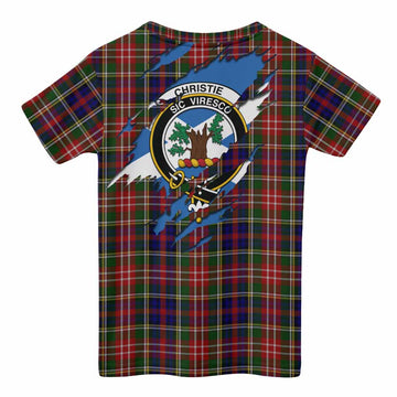 Christie Clan Crest In Me Tartan Kid T-shirt Scotland Flag Style