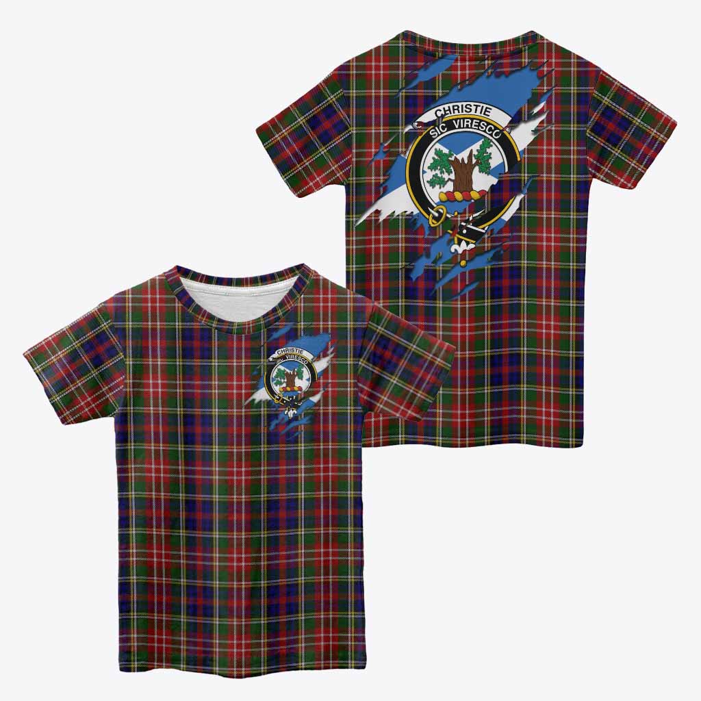 Christie Clan Crest In Me Tartan Kid T-shirt Scotland Flag Style