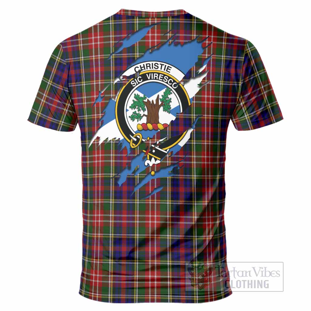 Christie Clan Crest In Me Tartan T-Shirt Scotland Flag Style