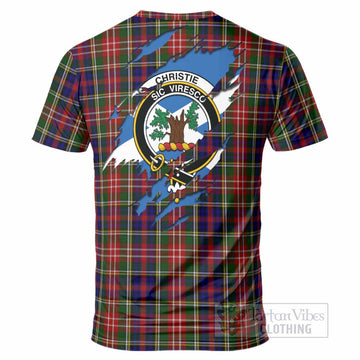 Christie Clan Crest In Me Tartan T-Shirt Scotland Flag Style