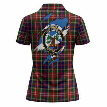 Christie Clan Crest In Me Tartan Women Polo Shirt Scotland Flag Style