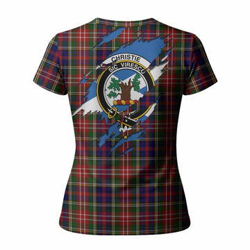 Christie Clan Crest In Me Tartan Women T shirt Scotland Flag Style