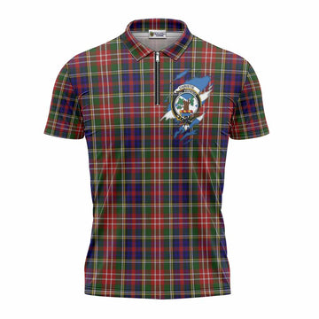Christie Clan Crest In Me Tartan Zipper Polo Shirt Scotland Flag Style