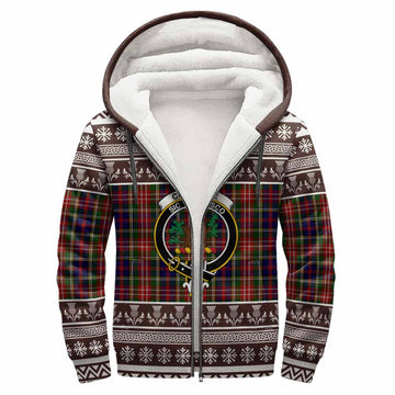 Christie Clan Tartan Christmas Fleece Hoodie with Family Crest