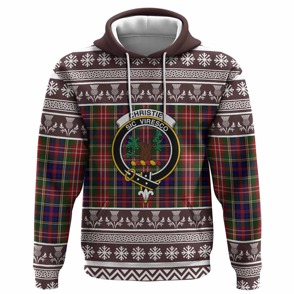 Christie Clan Tartan Christmas Hoodie with Family Crest - Tartan Vibes Clothing