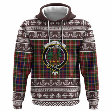 Christie Clan Tartan Christmas Hoodie with Family Crest