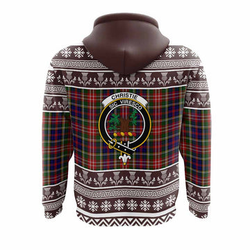 Christie Clan Tartan Christmas Hoodie with Family Crest
