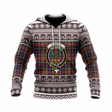Christie Clan Tartan Christmas Knitted Hoodie with Family Crest