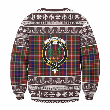 Christie Clan Tartan Christmas Sweatshirt with Family Crest