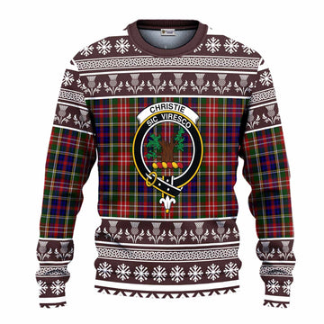 Christie Clan Tartan Christmas Ugly Sweater with Family Crest