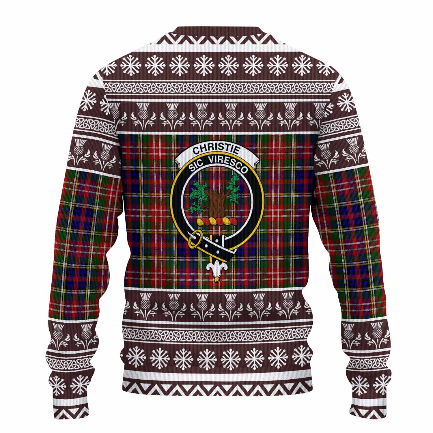 Christie Clan Tartan Christmas Ugly Sweater with Family Crest - Tartan Vibes Clothing