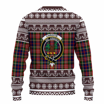 Christie Clan Tartan Christmas Ugly Sweater with Family Crest
